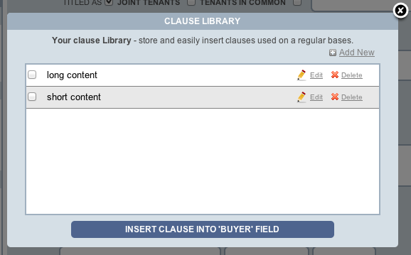 DORA Colorado Contracts Clause Library Main Window